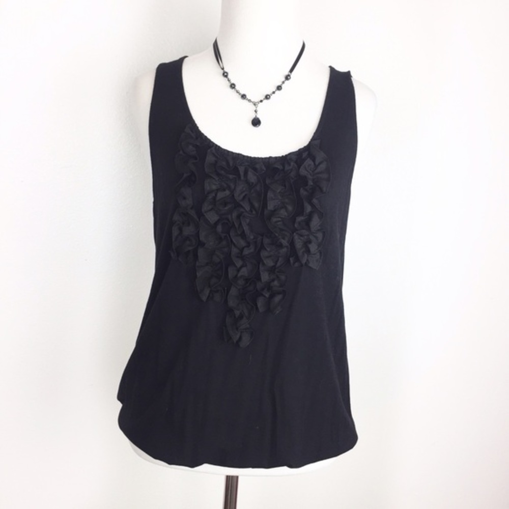Black Ruffles Tank Top